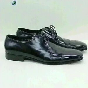 Prada Men’s Black Leather Oxford Square Toe Lace Up Shoes Size US 10.5Authentic